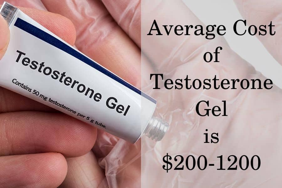 Average cost of testosterone gel is $200-1200