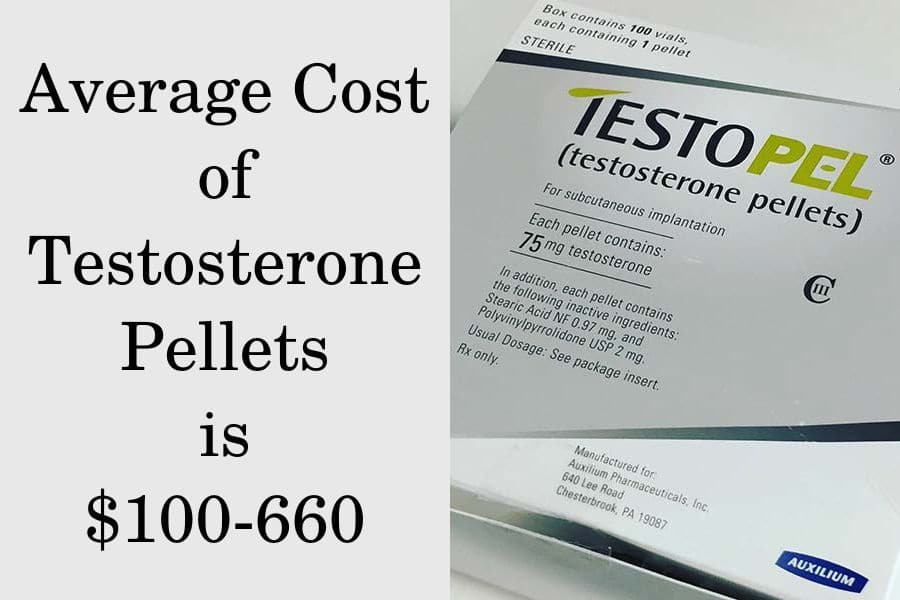 Average cost of testosterone pellets is $100-660